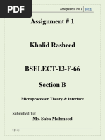 Microprocessor Theory & Interface