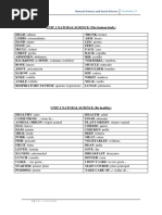 Vocabulary Natural and Social Science (2º Primaria)