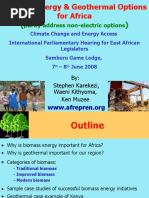 Biomass and Biogas Options