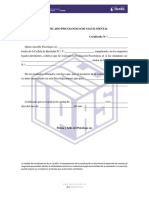 Certificado Psicologico de Salud Mental