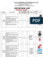 Quotation List: Massage Chair