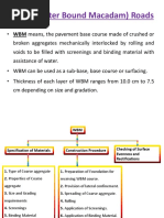 WBM (Water Bound Macadam) Roads