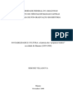 SOCIABILIDADE E CULTURA: A História Dos "Pequenos Teatros" Na Cidade de Manaus (1859-1900)