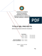 Formato INFORME Servicio Comunitario UDO