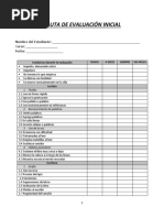 Pauta de Evaluación Inicial