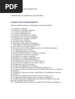 12-13. Expresiones Algebraicas y Ecuaciones