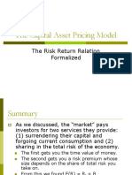 The Capital Asset Pricing Model: The Risk Return Relation Formalized