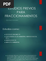 Estudios Previos para Fraccionamientos