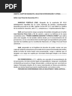 Aceptar Mandato, Pedir Reconocimiento de Personeria e Intervencion Legal, Constituir Domicilio Procesal y Solicitar Copias Del Expediente Caso Procesal Penal I