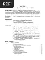 ASE 8313 Advanced Compressible Aerodynamics I: Catalog Data