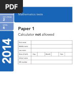 2014 KS2 L6 Mathematics Paper 1