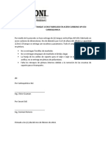 Acta de Entrega Tanque 115m3 Fabricado en Acero Carbono API 650