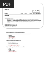 Prueba 7° - Ciencias Naturales - Comportamiento de La Materia y Su Clasificación