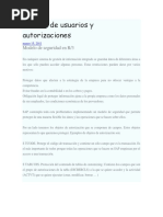 Gestión de Usuarios y Autorizaciones