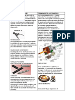 Tabla de Comparacion de Las Transmisiones Manual y Automatico