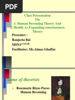 Class Presentation On 1. Human Becoming Theory and 2. Health As Expanding Consciousness Theory