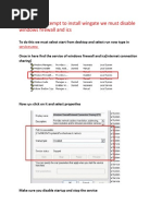 Before You Attempt To Install Wingate We Must Disable Windows Firewall and Ics