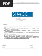 Ensayo SIMCE Lenguaje y Comunicación N°1 - 1° Medio Forma 1