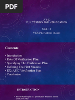 UNIT-4 Verification Plan: LVS-22 Vlsi Testing and Verification