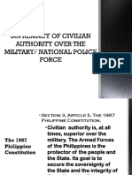 Supremacy of Civilian Authority Over The Military