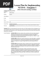 Lesson Plan For Implementing NETS - S-Template I: (More Directed Learning Activities)