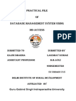 Practical File of Database Management System Using Ms-Access