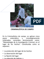 Metodología de La Investigación Criminal, en El Lugar de Los Hechos