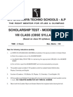 VIIIth CBSE Scholarship Test Paper