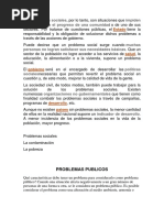 Estado: Problemas Sociales Impiden El Desarrollo o El Progreso de Una Comunidad