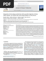 Integration of Microalgae Production With Anaerobic Digestion of Dairy Cattle Manure - An Overall Mass and Energy Balance of The Process