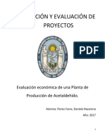 EVALUACION ECONOMICA Planta de Acetaldehído