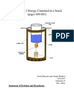 Lab A.3 Energy Contained in A Snack (Pages 689-691) : Statement of Problem and Hypothesis