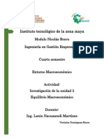 Investigación de La Unidad 3 Equilibrio Macroeconómico