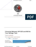 Choosing API 650 and API 620 Tanks