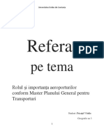 Rolul Și Importanța Aeroporturilor Conform Master Planului General Pentru Transporturi