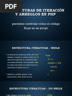 Estructuras de Iteracion y Arreglos PHP