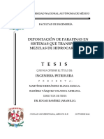 Depositación de Parafinas en Sistemas Que Transportan Mezclas de Hidrocarburos, Eliana Martínez 2010