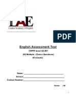 English Assessment Test: CEFR Level A2-B1