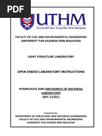 Universiti Tun Hussein Onn Malaysia: Open Ended Laboratory Instructions