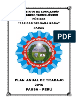 Plan Anual de Trabajo IEST 2016