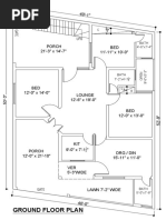 Ground Floor Plan: Porch 21'-3" X 14'-7" BED 11'-11" X 10'-0"