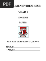 Instrumen Eviden KSSR Year 1: English Paper 1