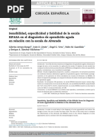 Apendicitis Sensibilidad Especificidad y Fiabilidad de La Escala RIPASA en Relacion A La de ALVARADO