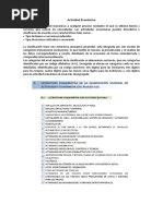 Actividad Económica Clasificacion Según Ecuador