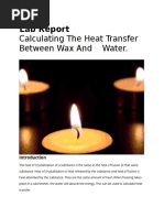 Calculating The Heat Transfer Between Wax and Water.: Lab Report