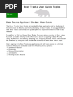 Bear Tracks Applicant/Student User Guide