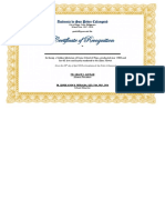 Certificate of Appreciation-Golden