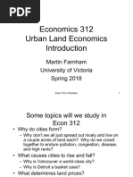 Economics 312 Urban Land Economics: Martin Farnham University of Victoria Spring 2018