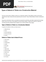 Types of Defects in Timber As A Construction Material