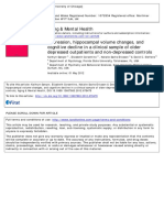 Depression, Hippocampal Volume Changes, and Cognitive Decline in A Clinical Sample of Older Depressed Outpatients and Non-Depressed Controls